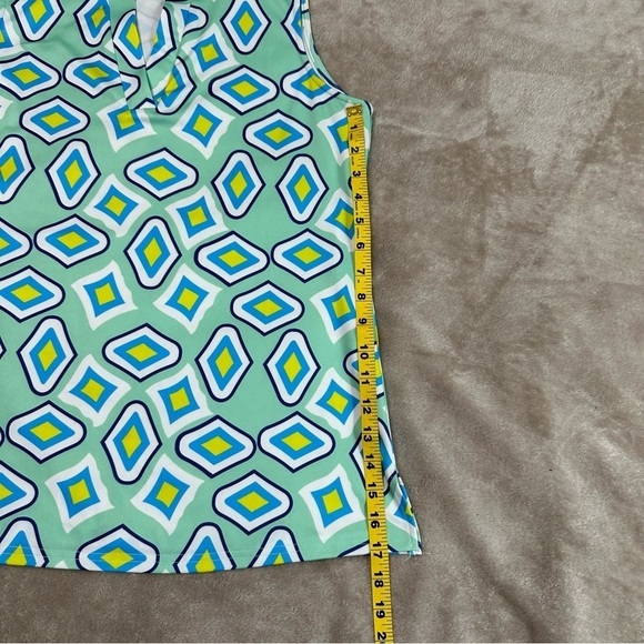 Jade Melody Tam Notch Neck Sleeveless Geometric Top Size Medium - Picture 8 of 13